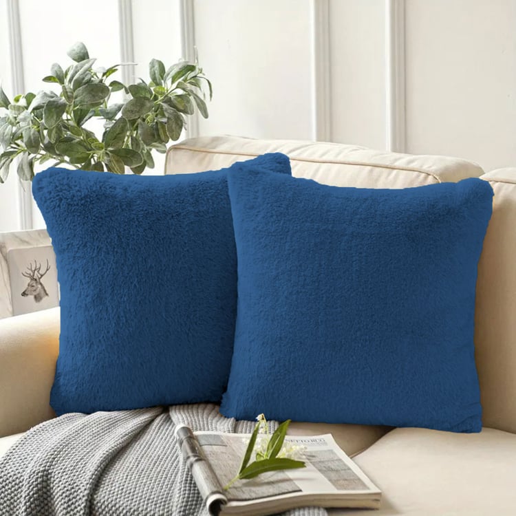 LUXE HOME Set of 2 Fuzzy Cushion Covers - 40x40cm