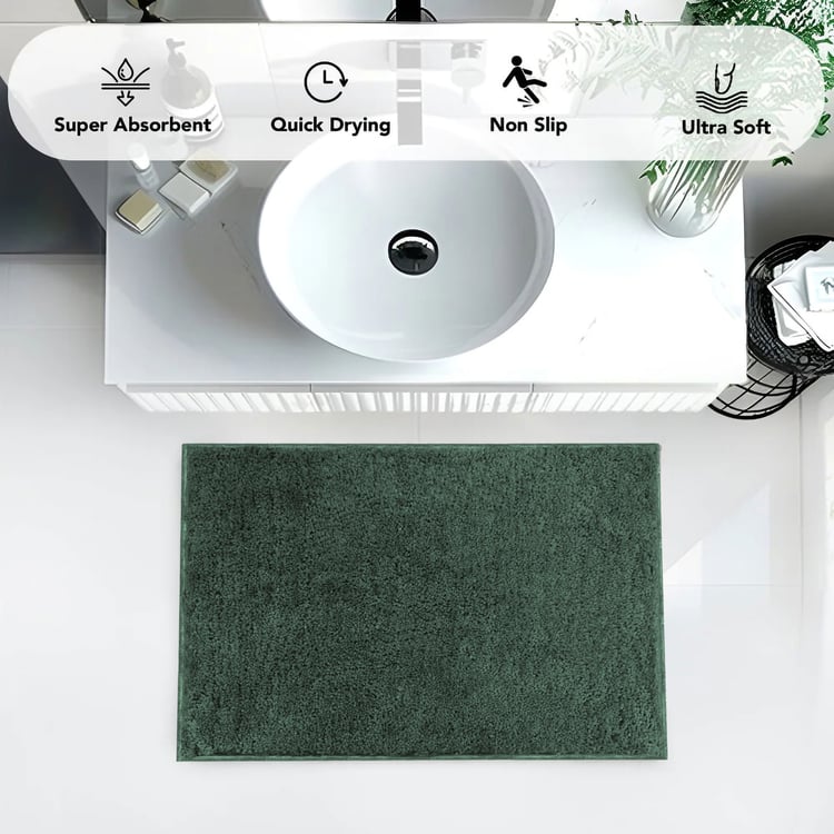 LUXE HOME INTERNATIONAL Microfibre Anti-Slip Bath Mat - 60x40cm