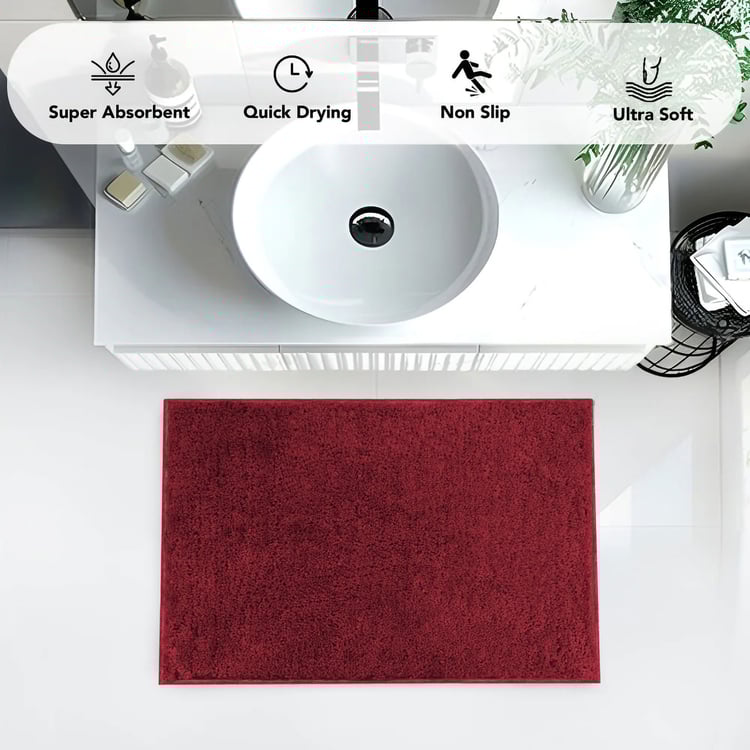 LUXE HOME INTERNATIONAL Microfibre Anti-Slip Bath Mat - 60x40cm