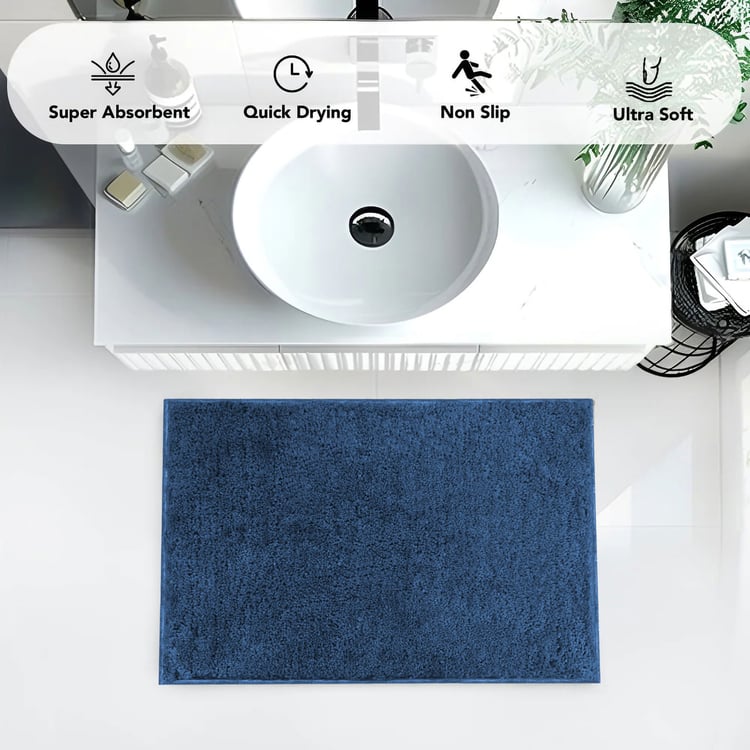 LUXE HOME INTERNATIONAL Microfibre Anti-Slip Bath Mat - 60x40cm