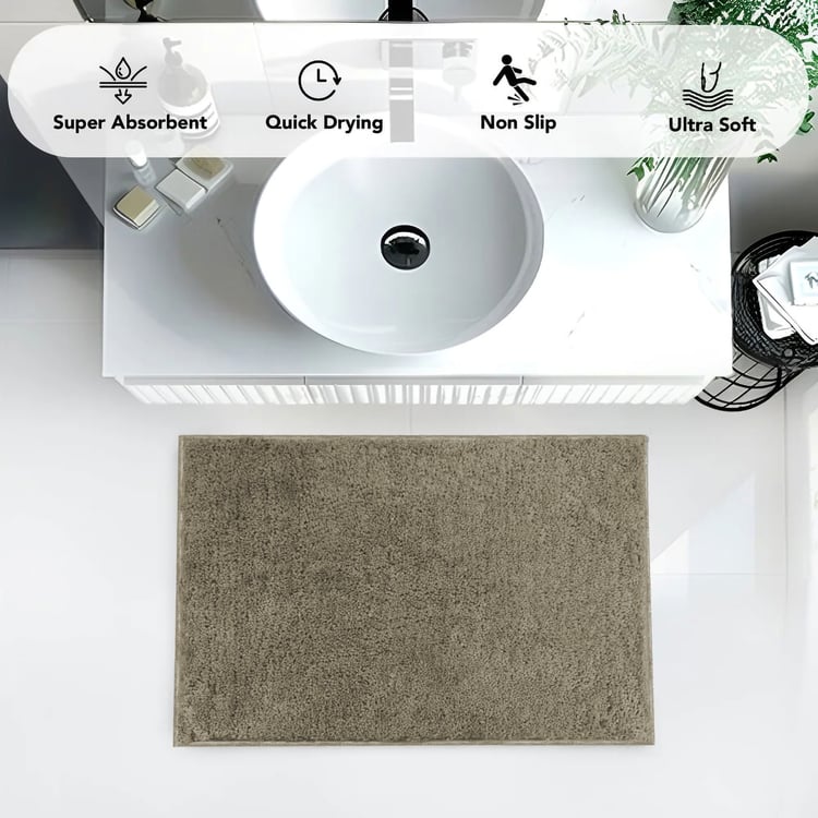 LUXE HOME International Microfibre Anti-Slip Bath Mat - 60x40cm
