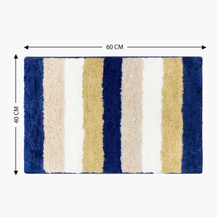 LUXE HOME Jericho Microfiber Striped Anti-Slip Bath Mat - 60x40cm