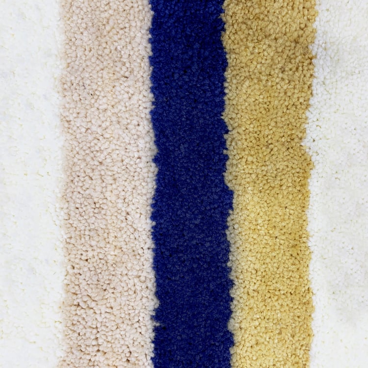 LUXE HOME Jericho Microfiber Striped Anti-Slip Bath Mat - 60x40cm