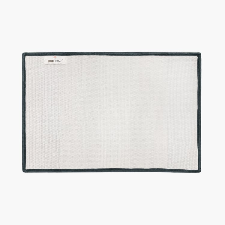 LUXE HOME Anthra Microfiber Striped Anti-Slip Bath Mat - 60x40cm