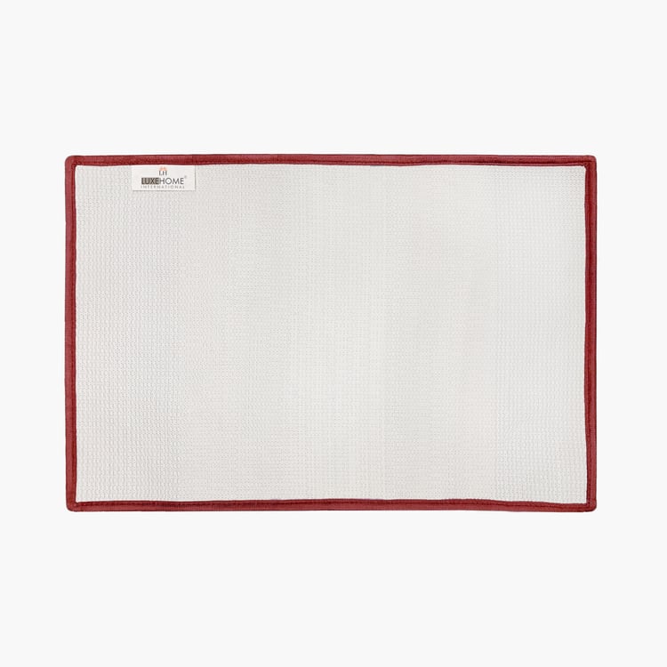 LUXE HOME Microfiber Striped Anti-Slip Bath Mat - 60x40cm