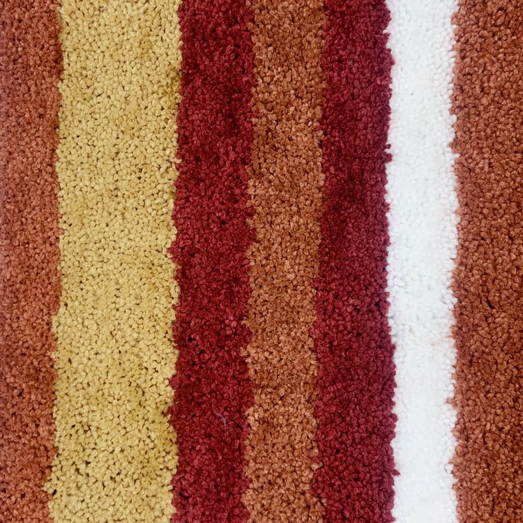 LUXE HOME Microfiber Striped Anti-Slip Bath Mat - 60x40cm