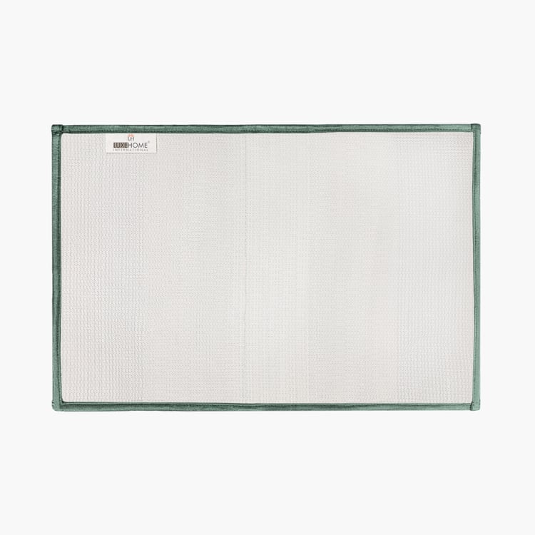 LUXE HOME Microfiber Striped Anti-Slip Bath Mat - 60x40cm