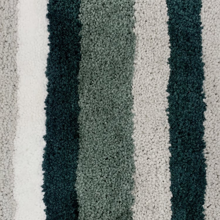 LUXE HOME Microfiber Striped Anti-Slip Bath Mat - 60x40cm