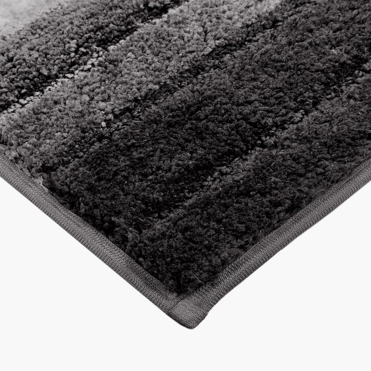 LUXE HOME INTERNATIONAL Microfiber Striped Anti-Slip Bath Mat - 60x40cm