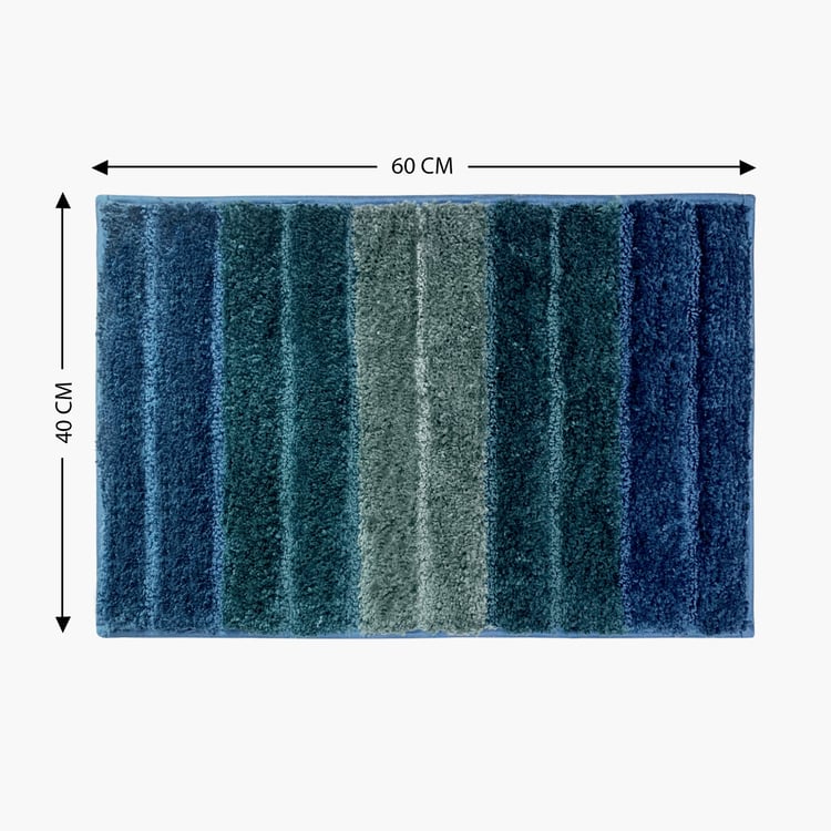 LUXE HOME Microfiber Striped Anti-Slip Bath Mat - 60x40cm