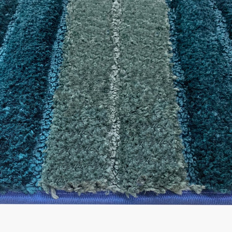 LUXE HOME Microfiber Striped Anti-Slip Bath Mat - 60x40cm