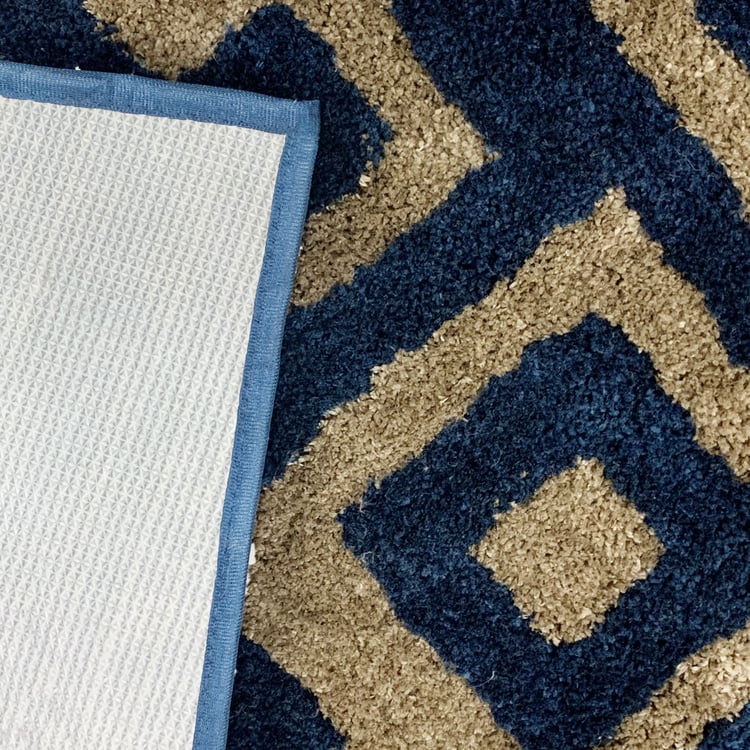 LUXE HOME Macau Microfibre Geometric Anti-Slip Bath Mat - 60x40cm