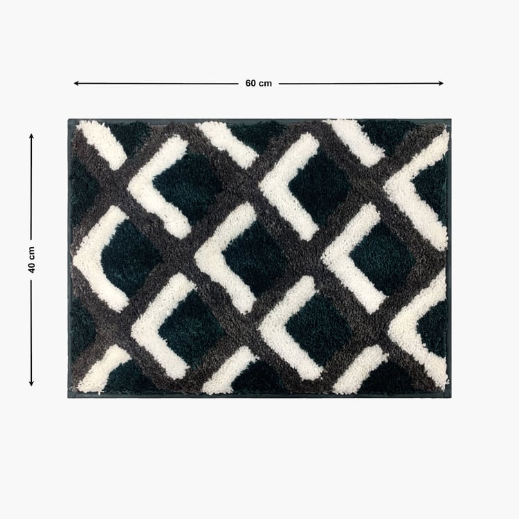 LUXE HOME Macau Square Microfiber Anti-Slip Bath Mat - 60x40cm