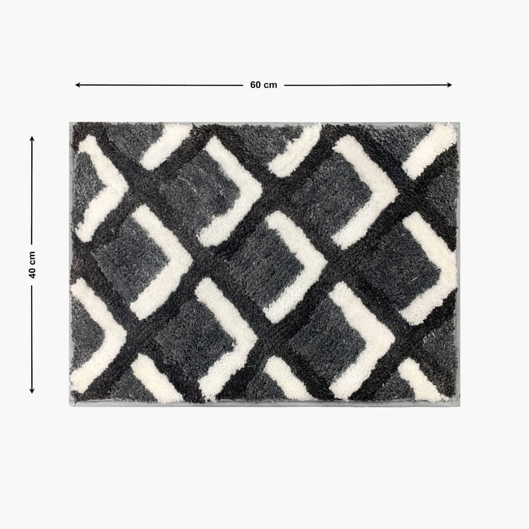 LUXE HOME Macau Square Microfiber Anti-Slip Bath Mat - 60x40cm