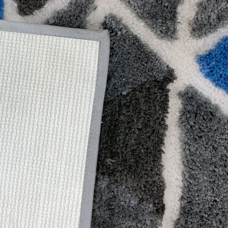 LUXE HOME Macau Microfiber Geometric Anti-Slip Bath Mat - 60x40cm