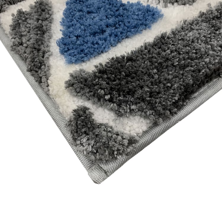 LUXE HOME Macau Microfiber Geometric Anti-Slip Bath Mat - 60x40cm