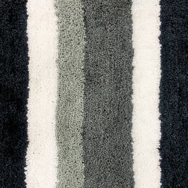 LUXE HOME International Microfibre Striped Anti-Slip Bath Mat - 60x40cm