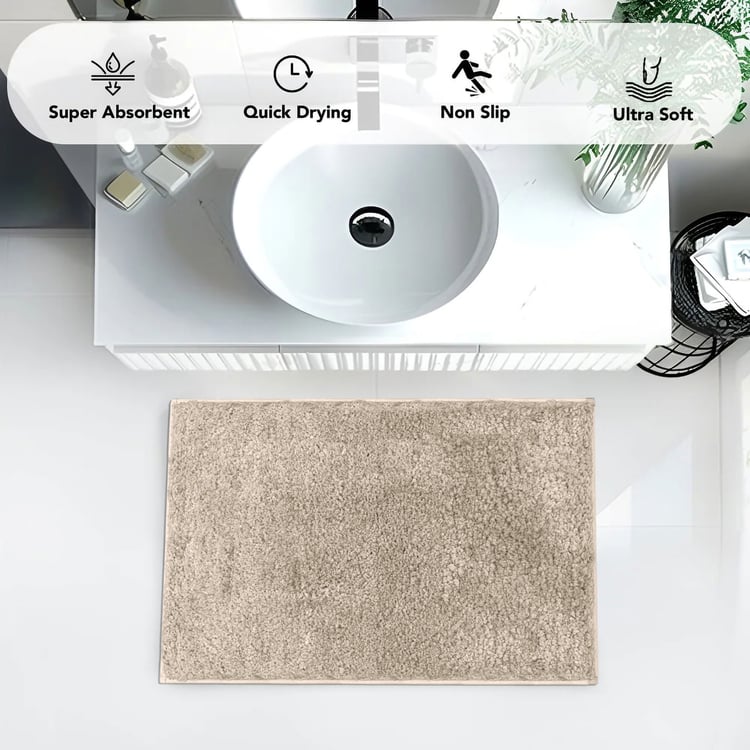 LUXE HOME INTERNATIONAL Vegas Microfibre Anti-Slip Bath Mat - 60x40cm