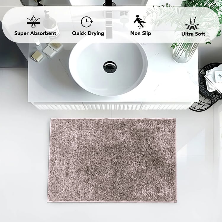 LUXE HOME INTERNATIONAL Vegas Microfibre Anti-Slip Bath Mat - 60x40cm