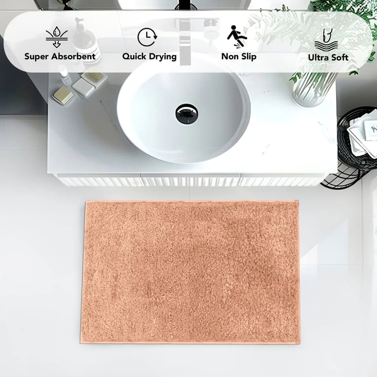 LUXE HOME INTERNATIONAL Microfibre Anti-Slip Bath Mat - 60x40cm