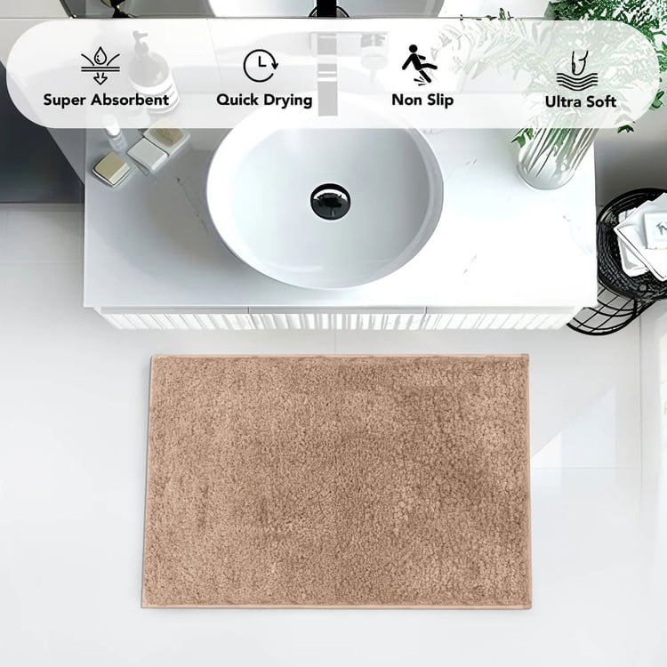 LUXE HOME Vegas Microfibre Anti-Slip Bath Mat - 60x40cm