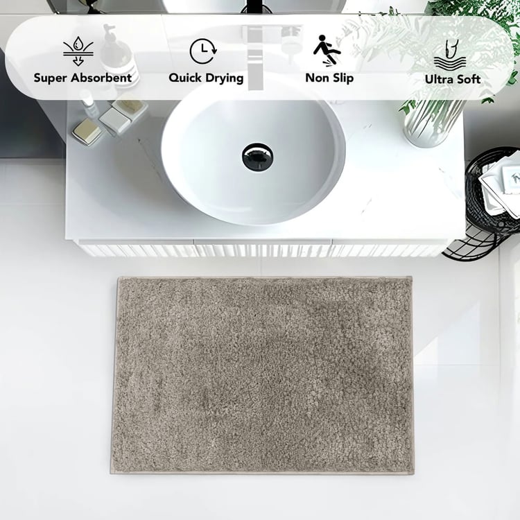 LUXE HOME Vegas Microfibre Anti-Slip Bath Mat - 60x40cm