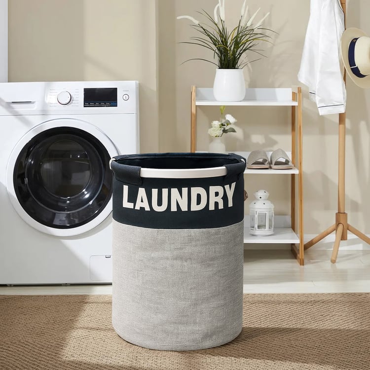 LUXE HOME Printed Collapsible Laundry Basket - 60L