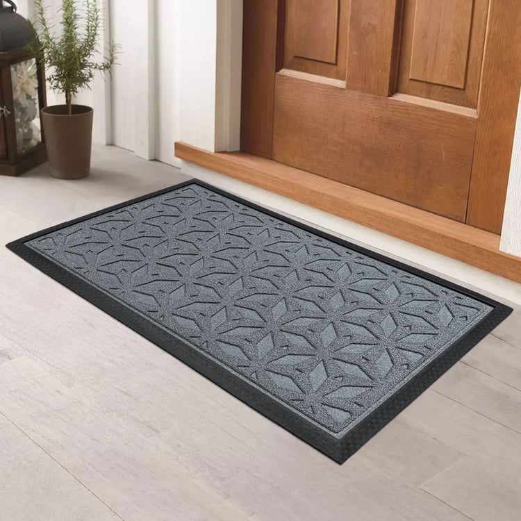 LUXE HOME Coir Star Embossed Doormat - 75x45cm