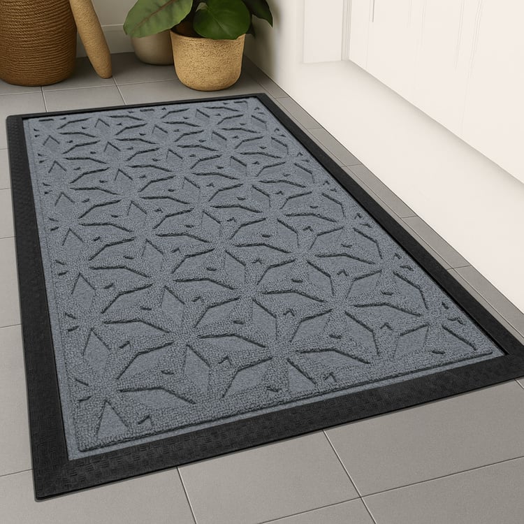 LUXE HOME Coir Star Embossed Doormat - 75x45cm