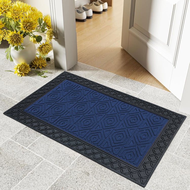 LUXE HOME Coir Hexagon Embossed Doormat - 75x45cm
