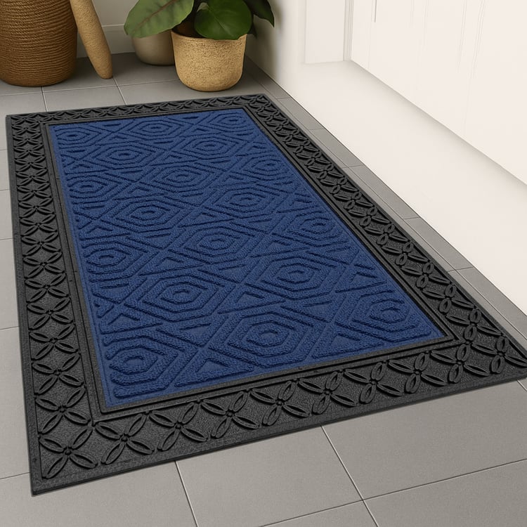 LUXE HOME Coir Hexagon Embossed Doormat - 75x45cm