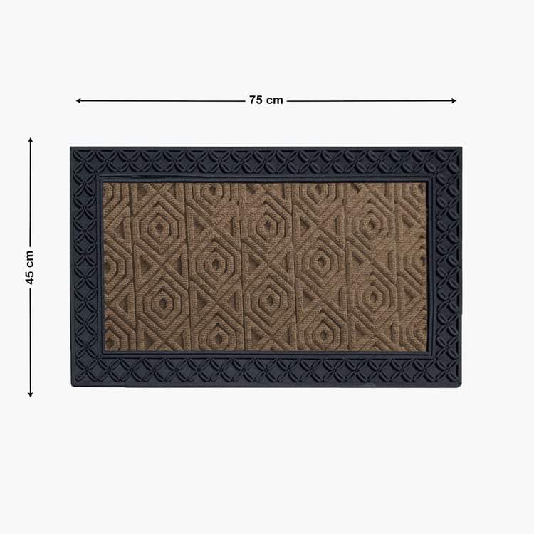 LUXE HOME Coir Hexagon Embossed Doormat - 75x45cm