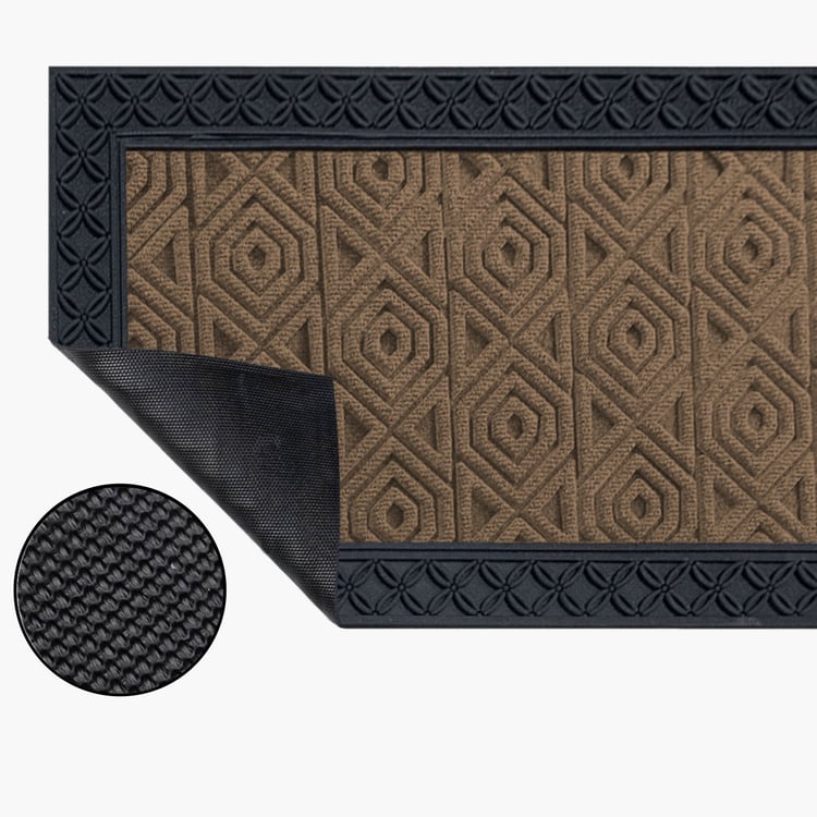 LUXE HOME Coir Hexagon Embossed Doormat - 75x45cm