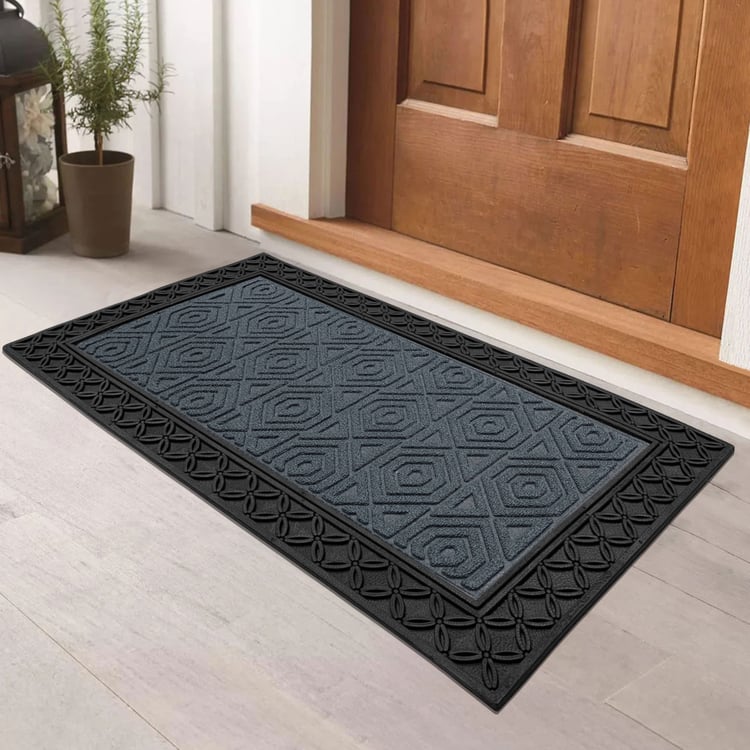 LUXE HOME Coir Hexagon Embossed Doormat - 75x45cm
