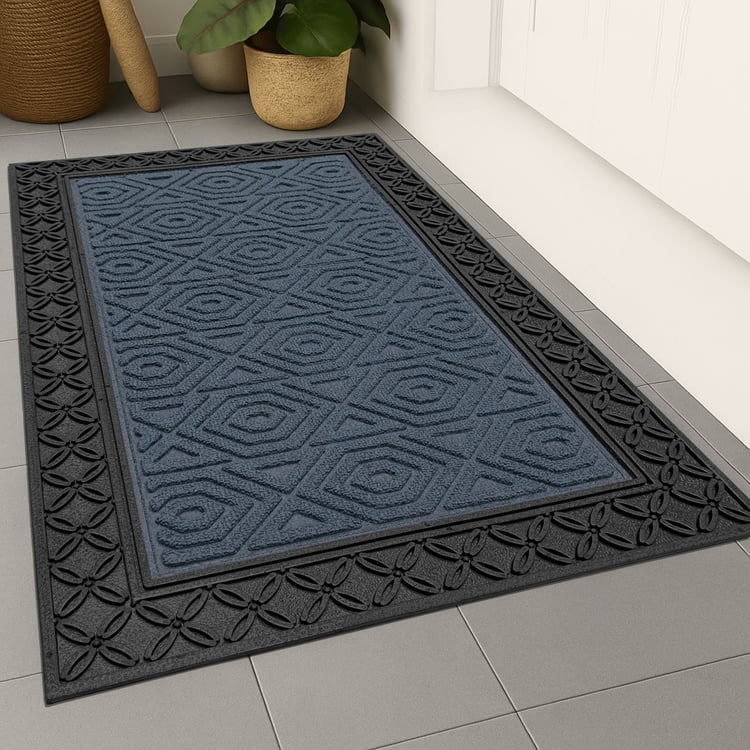 LUXE HOME Coir Hexagon Embossed Doormat - 75x45cm