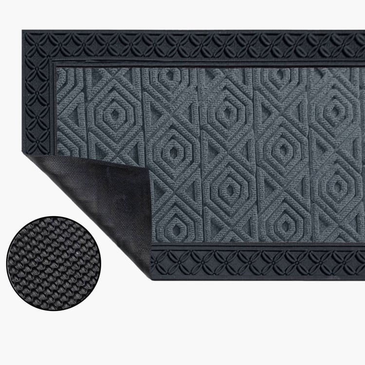 LUXE HOME Coir Hexagon Embossed Doormat - 75x45cm