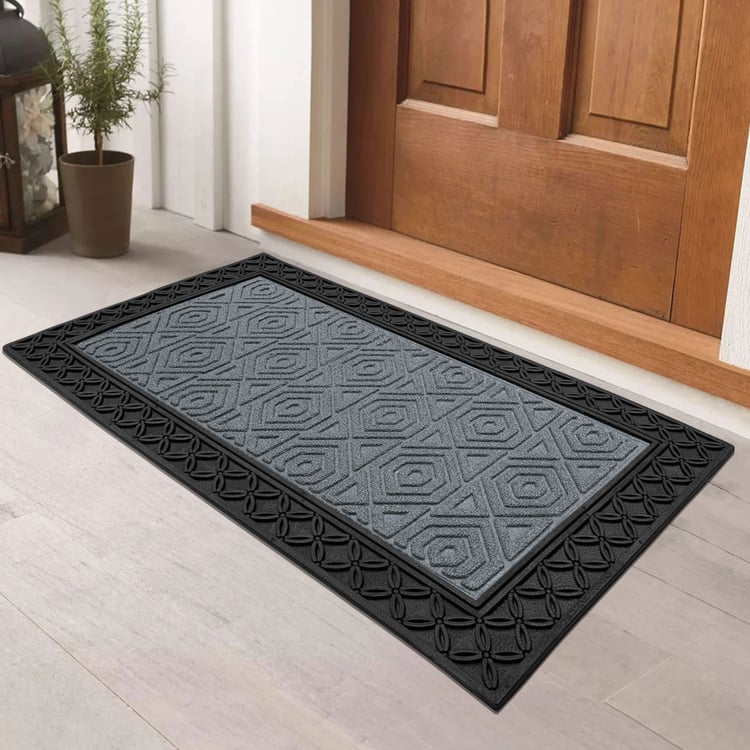 LUXE HOME Coir Hexagon Embossed Doormat - 75x45cm