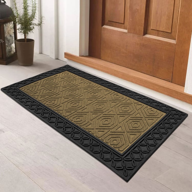 LUXE HOME Coir Hexagon Embossed Doormat - 75x45cm
