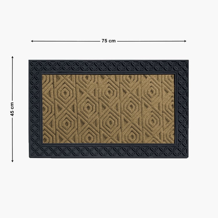 LUXE HOME Coir Hexagon Embossed Doormat - 75x45cm