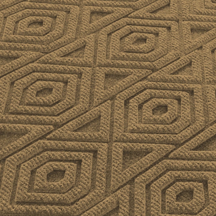 LUXE HOME Coir Hexagon Embossed Doormat - 75x45cm