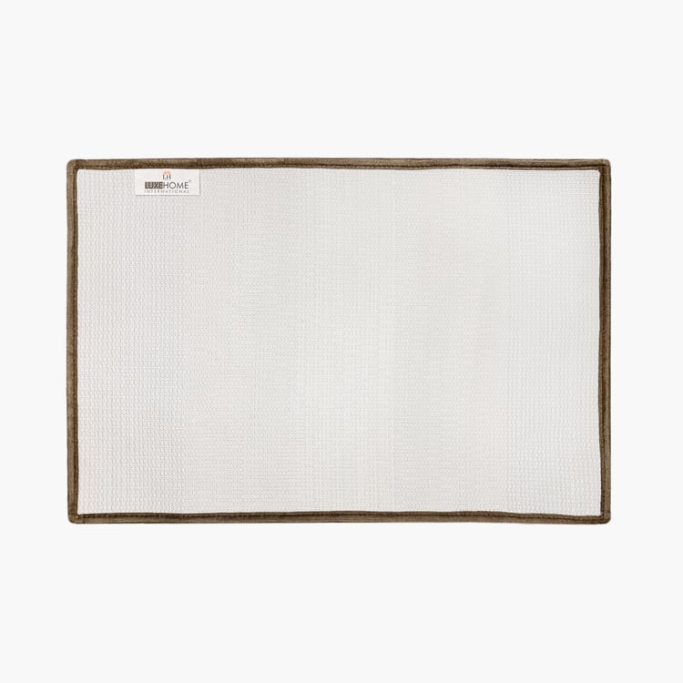 LUXE HOME Jericho Microfibre Striped Anti-Slip Bath Mat - 60x40cm