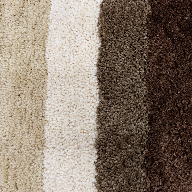 LUXE HOME Jericho Microfibre Striped Anti-Slip Bath Mat - 60x40cm