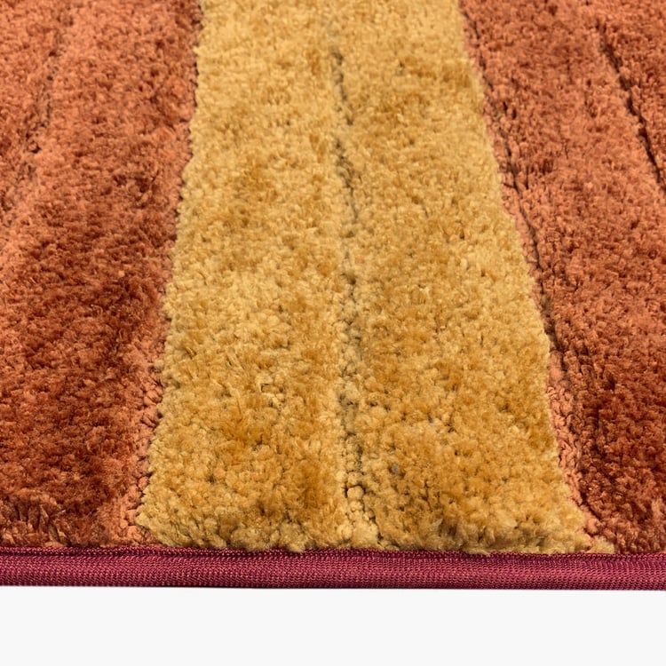 LUXE HOME INTERNATIONAL Microfibre Striped Anti-Slip Bath Mat - 60x40cm