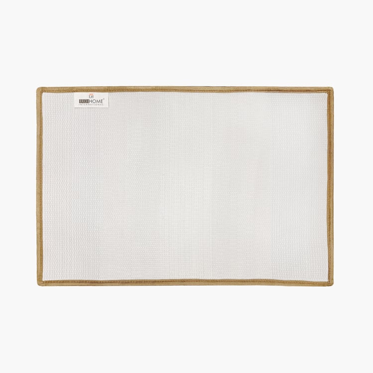 LUXE HOME INTERNATIONAL Microfibre Striped Anti-Slip Bath Mat - 60x40cm