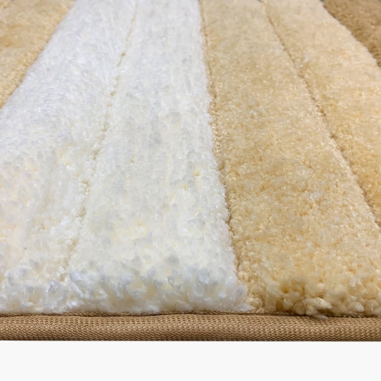 LUXE HOME INTERNATIONAL Microfibre Striped Anti-Slip Bath Mat - 60x40cm