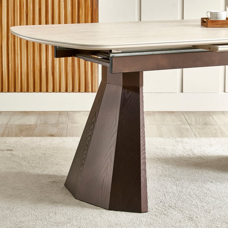 Iris Sintered Stone Top 6-8 Seater Extendable Dining Table - Beige