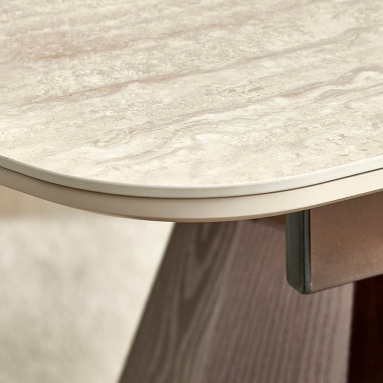 Iris Sintered Stone Top 6-8 Seater Extendable Dining Table - Beige