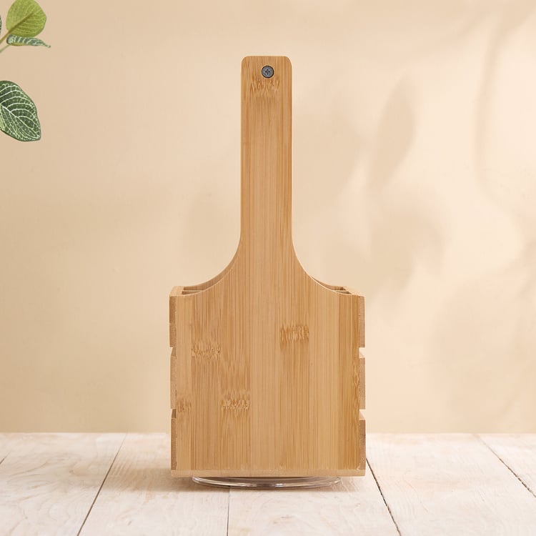 Nesta Eartha Bamboo Lazy Susan Cutlery Holder