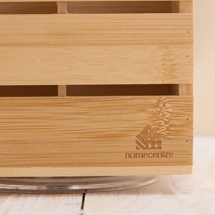 Nesta Eartha Bamboo Lazy Susan Cutlery Holder