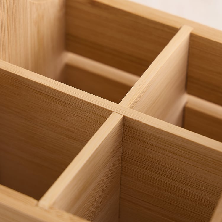 Nesta Eartha Bamboo Lazy Susan Cutlery Holder